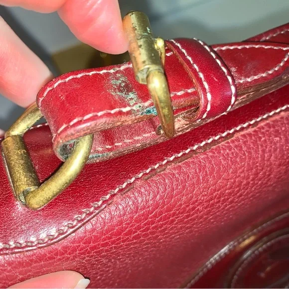 ❤️RARE❤️ Vintage Dooney and Bourke Oxblood Burgundy Maroon Carrier Crossbody Bag - Picture 12 of 16